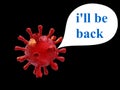 Return be back second phase covid-19 coronavirus pademic-3d rendering Royalty Free Stock Photo