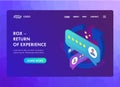 The Return On Experience ROX UI UX web vector template or landing page.