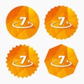 Return of goods within 7 days sign icon. Royalty Free Stock Photo