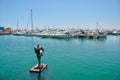 The Return of Icarus with his wing surf statue in Alicante, Spain