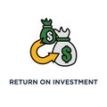 return on investment icon. finance consolidation, refinancing concept symbol design, budget planning, savings account, income