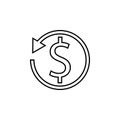 Return on investment line icon