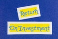 Return investment money business finance income profit roi financial risk cutout Royalty Free Stock Photo