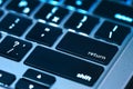 Return key on modern laptop keypad Royalty Free Stock Photo