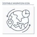 Return migration line icon