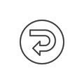 Return navigation arrow line icon