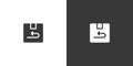 Return package. Shipping and delivery box. Isolated icon on black and white background. Commerce glyph vector illustration Royalty Free Stock Photo
