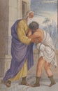 The Return of the Prodigal Son, fresco in the St Nicholas Church in Bistra, Croatia Royalty Free Stock Photo