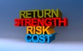 return strength risk cost on blue Royalty Free Stock Photo