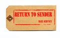 Return to sender. Grunge style on a 1930s tag.