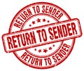 Return to sender red grunge round stamp