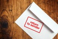 Return to sender stamp on envelope Royalty Free Stock Photo