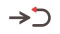 Return or Undo Arrow Icon for Navigation or Reversion, vector design Generative AI Royalty Free Stock Photo