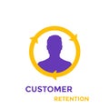 Returning customer and client retention icon