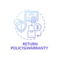 Returning policy and warranty concept icon Royalty Free Stock Photo