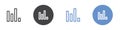 retweet view icon Flat set in black and white color