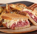 Reuben Sandwich Closeup Royalty Free Stock Photo