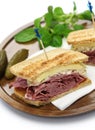 Reuben sandwich, pastrami sandwich Royalty Free Stock Photo