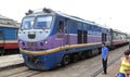 The Reunificaiton Express pulls into Quy Nhon, Vietnam