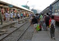 The Reunificaiton Express pulls into Quy Nhon, Vietnam