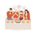 Reunion dinner isolated cartoon vector illustration. Royalty Free Stock Photo