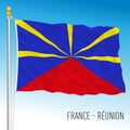 Reunion island flag, France, african overseas territory