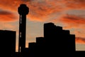 Reunion tower Dallas at sunset Royalty Free Stock Photo