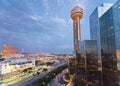 Reunion Tower and the Hyatt Regency Dallas Royalty Free Stock Photo