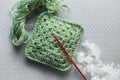 Reusable crochet hand made sponge for dish washing Royalty Free Stock Photo