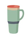 Reusable cup, thermo mug with cover. Thermos for take away coffee