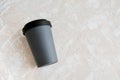 Reusable eco friendly handy bamboo cup on neutral background with copy space. Zero waste, no plastic Royalty Free Stock Photo