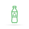 Recycled pet bottle. Reusable ecological conservation concept. Isolated vector illustration