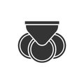 Reusable fabric coffee filter glyph black icon. Zero waste lifestyle. Eco friendly. Organic, natural espresso drinking. Recycle
