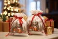 the Reusable fabric gift bags with festive prints