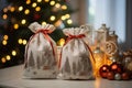 the Reusable fabric gift bags with festive prints