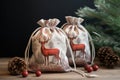 the Reusable fabric gift bags with festive prints