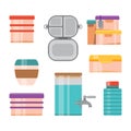 Reusable Food Containers and Water Bottles Set