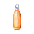 Reusable glass bottle with orange fruit juice