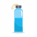 Reusable glass bottle vector flat illustration