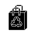 Reusable grocery bag black glyph icon