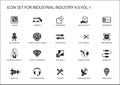 Reusable icon set for industry 4.0 Royalty Free Stock Photo