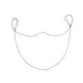 Reusable medical mask on white background graphic linear black and white mockup pattern