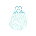 Reusable mesh eco shopping bag isolated on white