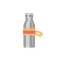 Reusable metal bottle for beverages flat style, vector illustration