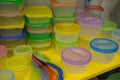 Reusable plastic container on the counter