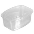 Reusable plastic transparent box for takeaway food, picnic, salad for shop isolated on white