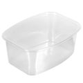 Reusable plastic transparent box for takeaway food, picnic, salad for shop isolated on white