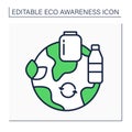 Reusable products line icon