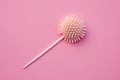 Reusable silicone swab on pink background. Alternative to cotton buds flat lay top view. Eco friendly sustainable life style