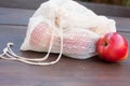 Homemade reusable shopping bag for fruits and vegetables